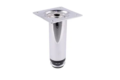 Nóżka okrągła D-737 z regulacją - chrom połysk / wys. 10 cm