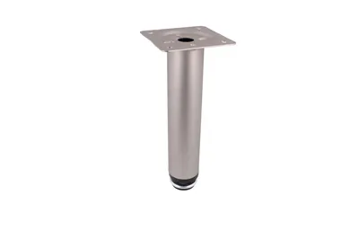 Nóżka okrągła D-737 z regulacją - satyna (nikiel mat) / wys. 15 cm
