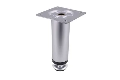 Nóżka okrągła D-737 z regulacją - chrom mat / wys. 10 cm