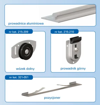 Zestaw ARES 2 AR20 do 3 drzwi przesuwnych / dł. 200 cm / 70 kg