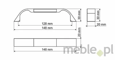 Uchwyt UA85 160 mm aluminium naturalne, chrom satynowy(W)