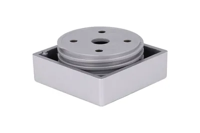 Nóżka kwadratowa K099 z regulacją - chrom mat lakier / wys. 1.8 cm 