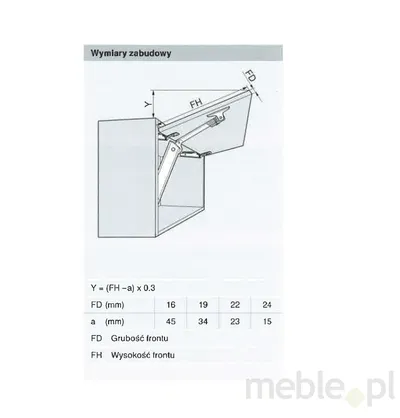 Siłownik Tip-On AVENTOS HK-XS / mocny LF 800-1600