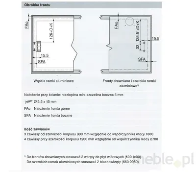 Siłownik Tip-On AVENTOS HK-XS / mocny LF 800-1600