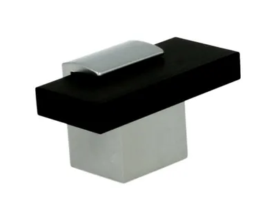 Gałka GL66 Chrom satynowy, czarny mat(W)
