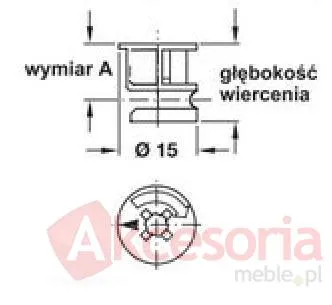 Złączka MINIFIX 15 bez kołnierza / płyta od 16 mm