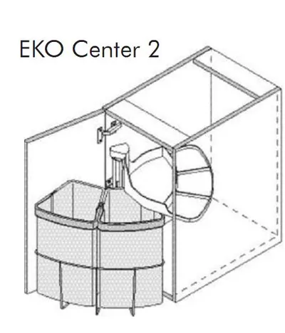 Kosz Wurth EKO CENTER 2 do korpusu 40 cm / 2x9 l 