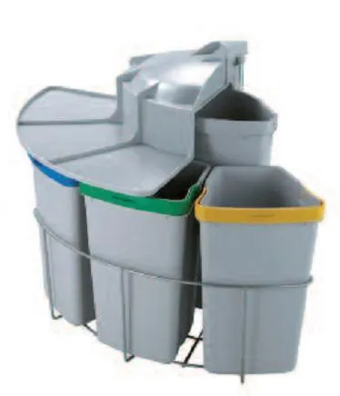Kosz Wurth EKO CENTER 4 do korpusu 50 cm / 1x12 + 3x9 l
