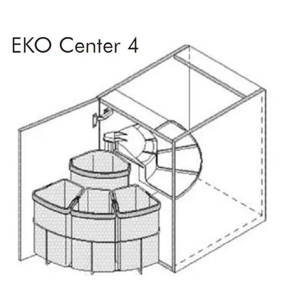 Kosz Wurth EKO CENTER 4 do korpusu 50 cm / 1x12 + 3x9 l