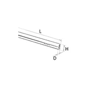 Drążek owalny zamknięty Aluprofil z nakładką - aluminium/biały / dł. 295 cm