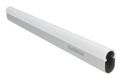 Drążek owalny zamknięty Aluprofil z nakładką - aluminium/biały / dł. 295 cm