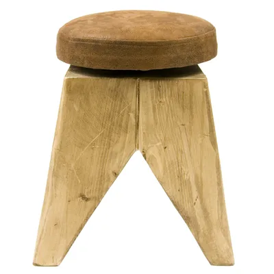Drewniany stołek obrotowy SWIVEL