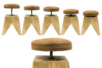 Drewniany stołek obrotowy SWIVEL