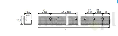 Listwa wykończeniowa TOPLINE M do drzwi o przekroju U Hettich / dł. 250 cm