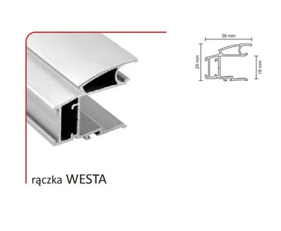 Rączka WESTA 18/P do drzwi przesuwnych - srebrny / dł. 270 cm