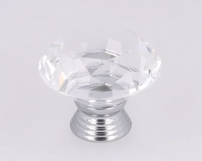 Gałka szklana GL02 - chrom połysk / fi 40 mm