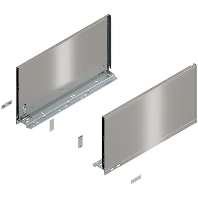 LEGRABOX Pure, boki szuflady o wys."F", NL=450 mm, stalowe, Inox
