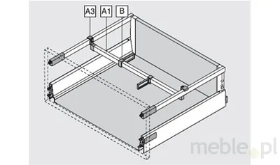 Przegródka na reling poprzeczny ORGA-LINE do Tandembox Antaro - szary / dł. 85 mm