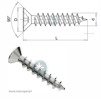 Wkręt do drewna U Marcopol / 3,5x30 mm / 1 szt.