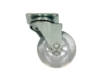 Kółko meblowe KDS-01 z płytką - przezroczysty / fi 50 mm