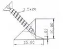Stabilizator ściany tylnej Top Ten z wkrętem - przezroczysty / 3,5x20 mm