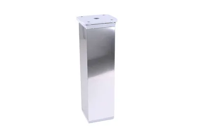 Nóżka kwadratowa z regulacją 4 cm / wys. 15 cm - chrom