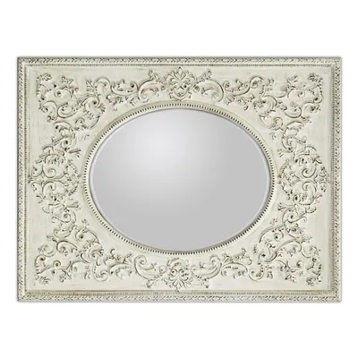 Lustro PU284A 90x120 - przecierany biały