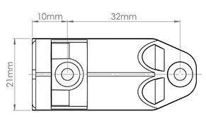Adapter podwójny do hamulca Airtic do drzwi nakładanych - popiel