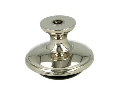 Gałka 24316 - nikiel połysk, czarna ceramika / fi 40 mm