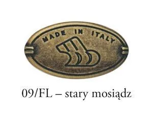 Gałka 24136 - stary mosiądz, kremowa ceramika z kwiatem / fi 30 mm