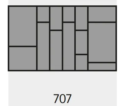 Wkład na sztućce ORGATRAY 590 - srebrny / 707x462 mm