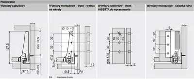 Szuflada TANDEMBOX ANTARO z hamulcem / wys. K=115 mm / dł. 45 cm / 30 kg / biały