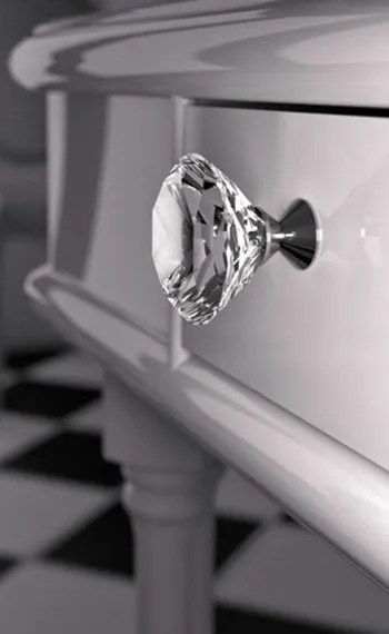 Gałka DELUXE KNOB 30 T01F4 - kryształ transparentny, chrom / fi 30 mm