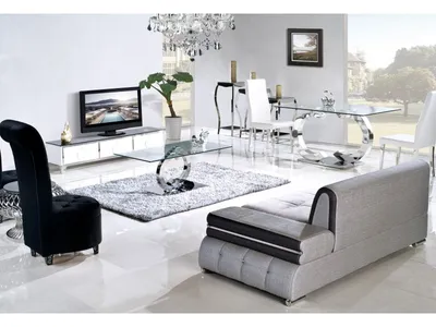 Stolik kawowy CHANEL - transparentny/srebrny