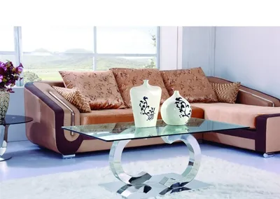 Stolik kawowy CHANEL - transparentny/srebrny