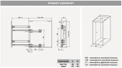 Cargo Mini Boczne Prawe VARIANT MULTI 15 cm - ocynk / miękki domyk