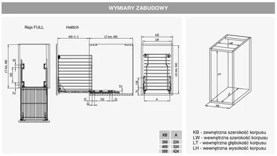 Cargo na bieliznę Mini Dolne VARIANT MULTI 40 cm - ocynk / miękki domyk