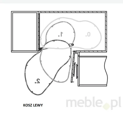 Cargo do szafki narożnej Corner Optima Lewe MAXIMA EVO II 90 cm