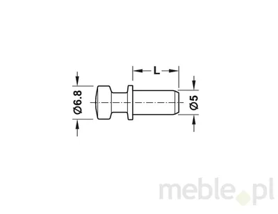 Trzpień łączący wciskany RAFIX TAB 20S / otwór 5 mm / gwint 9.5 mm