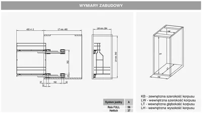 Cargo na detergenty Mini Boczne Prawe VARIANT MULTI 30 cm - ocynk / push-open