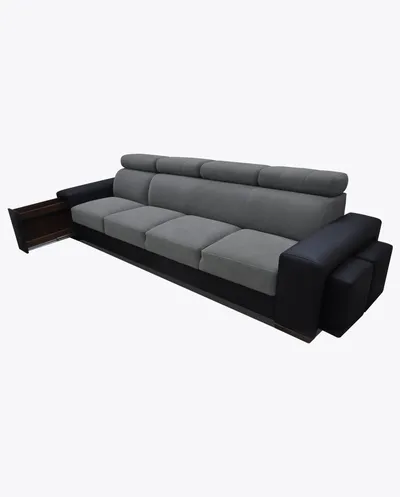 Sofa rozkładana LOFT 24 z wnęką i pufami