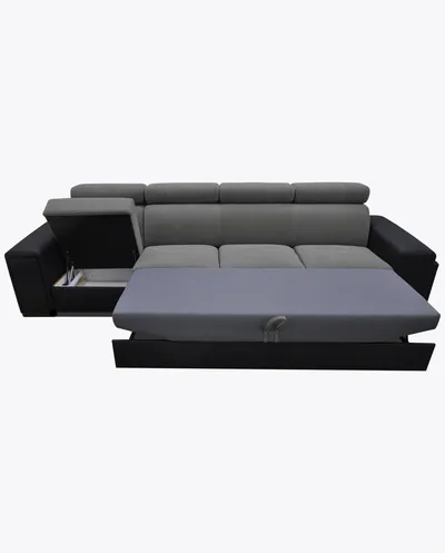 Sofa rozkładana LOFT 24 z wnęką i pufami