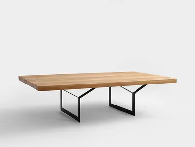 Stolik kawowy LONGO SOLID WOOD 140 - naturalny/czarny