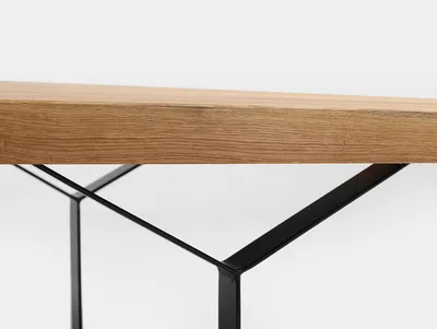 Stolik kawowy LONGO SOLID WOOD 140 - naturalny/czarny