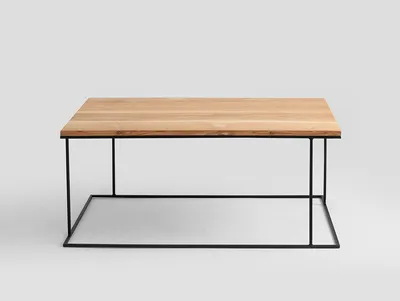 Stolik WALT SOLID WOOD 100x60 - naturalny/czarny