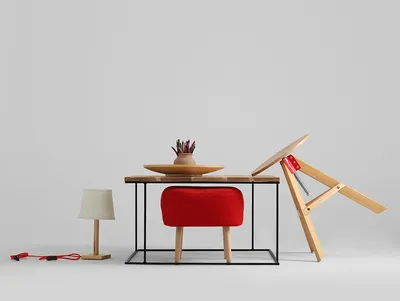 Stolik WALT SOLID WOOD 80 - naturalny/czarny