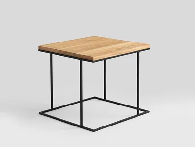 Stolik WALT SOLID WOOD 50 - naturalny/czarny