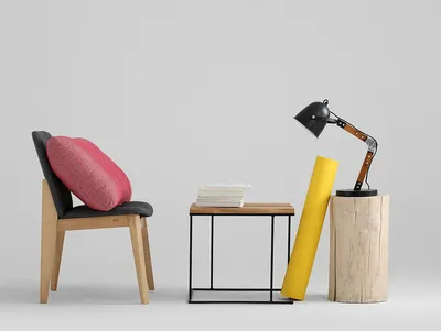 Stolik WALT SOLID WOOD 50 - naturalny/czarny