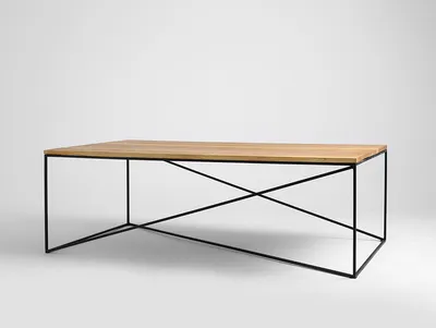Stolik MEMO SOLID WOOD 140 - naturalny/czarny