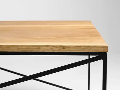 Stolik MEMO SOLID WOOD 140 - naturalny/czarny